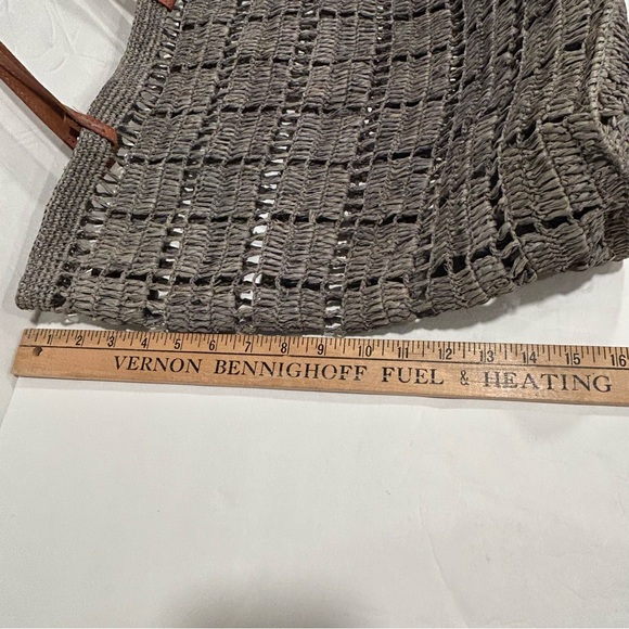 Mar Y Sol Cusco Crocheted Raffia Tote Bag, Dove Gray, Beach, Handcrafted - Picture 9 of 9